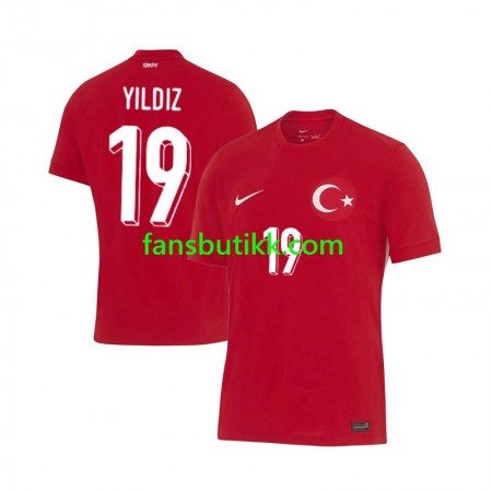 Fotballdrakt Tyrkia Kenan Yıldız 19 Bortetrøye Euro 2024 Kortermet